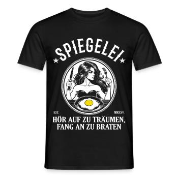 Fried Egg Design – Start Frying - Men's T-Shirt - black - Front - AI Model Male 178 light (178cm)