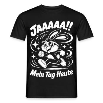 YES My Day Today Bunny - Men's T-Shirt - black - Front - AI Model Male 178 light (178cm)