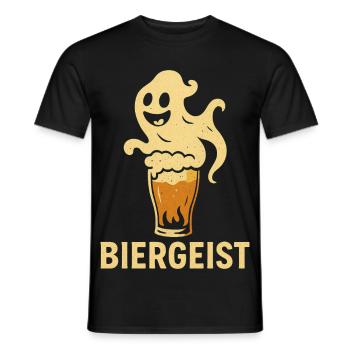 Biergeist lustiger Spruch - Happy Halloween - Männer T-Shirt - Schwarz - Vorne - AI Model Male 178 light (178cm)