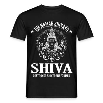 Shiva Design – Divinité puissante - T-shirt homme - noir - Devant - AI Model Male 178 light (178cm)