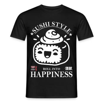 Sushi Style Design – Funny & Cute - Men's T-Shirt - black - Front - AI Model Male 178 light (178cm)
