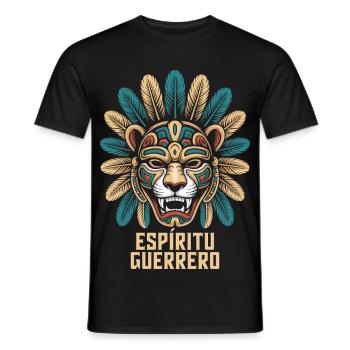 Espiritu Guerrero Aztec Mexican Pride - Men's T-Shirt - black - Front - AI Model Male 178 light (178cm)