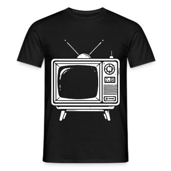 Design de téléviseur rétro - Style classique - T-shirt homme - noir - Devant - AI Model Male 178 light (178cm)