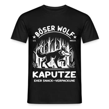 Lustiger Böser Wolf – Comic Design - Männer T-Shirt - Schwarz - Vorne - AI Model Male 178 light (178cm)
