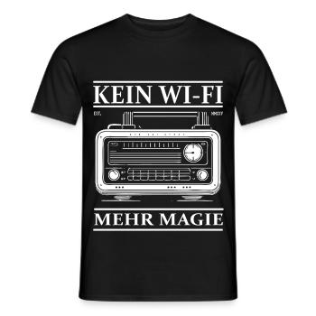 Retro Radio Design – Kein Wi-Fi, nur Magie - Männer T-Shirt - Schwarz - Vorne - AI Model Male 178 light (178cm)