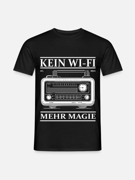 Retro Radio Design – Kein Wi-Fi, nur Magie - Männer T-Shirt - Schwarz