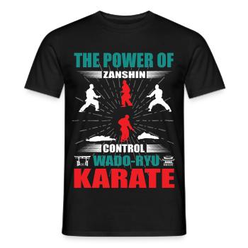 Wado-Ryu Karaté Zanshin Design - T-shirt homme - noir - Devant - AI Model Male 178 light (178cm)