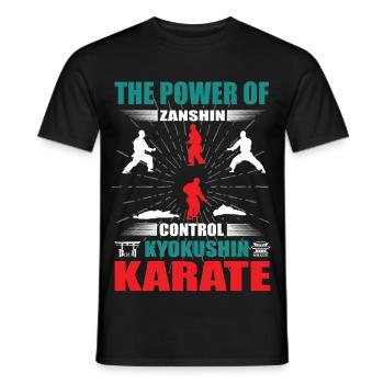 Kyokushin Karate Zanshin Design - Männer T-Shirt - Schwarz - Vorne - AI Model Male 178 light (178cm)