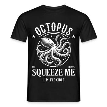 Kraken Design – Squeeze Me I'm Flexible - Men's T-Shirt - black - Front - AI Model Male 178 light (178cm)