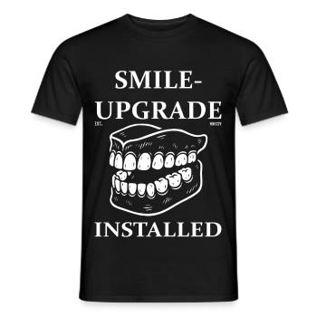 Funny Denture Design – Smile Upgrade Installed - Men's T-Shirt - black - Front - AI Model Male 178 light (178cm)