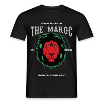 Le Marocain – Fier du design marocain - T-shirt homme - noir - Devant - AI Model Male 178 light (178cm)