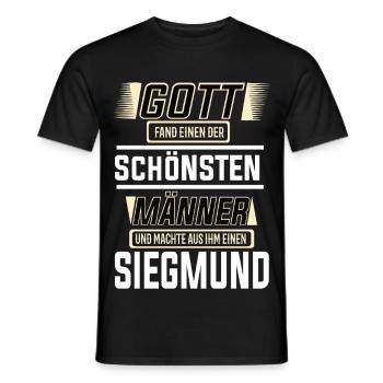 Siegmund the Most Beautiful Man Shaped by God Design - Men's T-Shirt - black - Front - AI Model Male 178 light (178cm)