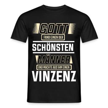 Vincent le plus bel homme de Dieu a façonné le design - T-shirt homme - noir - Devant - AI Model Male 178 light (178cm)