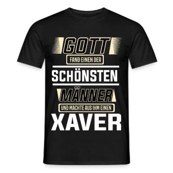Xavier, le plus bel homme, façonné par Dieu Design - T-shirt homme - noir - Devant - AI Model Male 178 light (178cm)