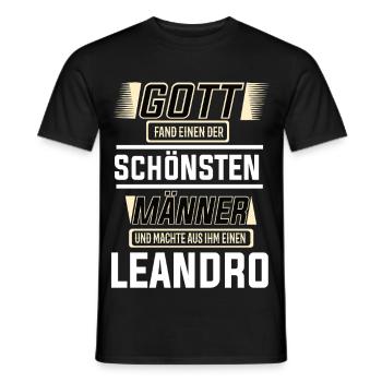 Leandro the Most Beautiful Man Shaped by God Design - Men's T-Shirt - black - Front - AI Model Male 178 light (178cm)