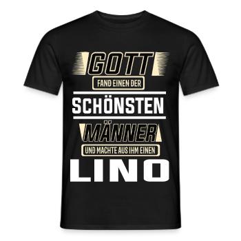 Lino the Most Beautiful Man Shaped by God Design - Men's T-Shirt - black - Front - AI Model Male 178 light (178cm)