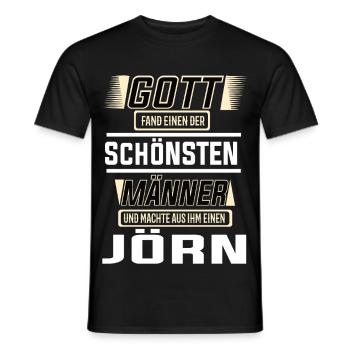 Jörn the Most Beautiful Man Shaped by God Design - Men's T-Shirt - black - Front - AI Model Male 178 light (178cm)