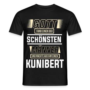 Kunibert the Most Beautiful Man Shaped by God Design - Men's T-Shirt - black - Front - AI Model Male 178 light (178cm)