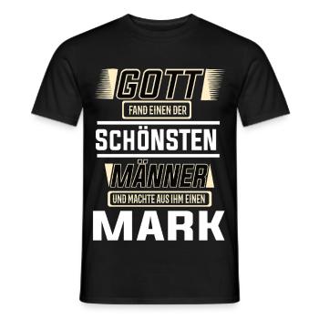 Mark the Most Beautiful Man of God Shaped Design - Men's T-Shirt - black - Front - AI Model Male 178 light (178cm)
