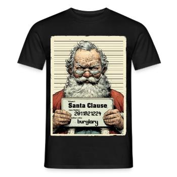 Santa Arrested - Men's T-Shirt - black - Front - AI Model Male 178 light (178cm)