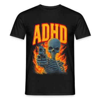 ADHD skeleton - Men's T-Shirt - black - Front - AI Model Male 178 light (178cm)