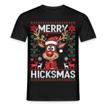 Rentier Rudolph Rote Nase - Weihnachtsgeschenk - Männer T-Shirt - Schwarz - Vorne - AI Model Male 178 light (178cm)