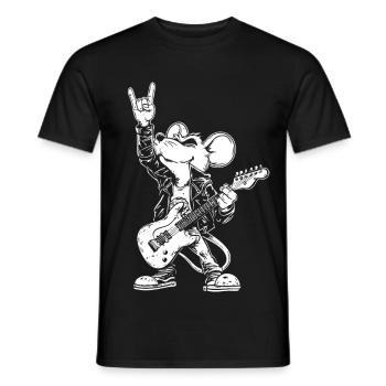 Metalhead Rock Maus Ratte Cartoon - Männer T-Shirt - Schwarz - Vorne - AI Model Male 178 light (178cm)