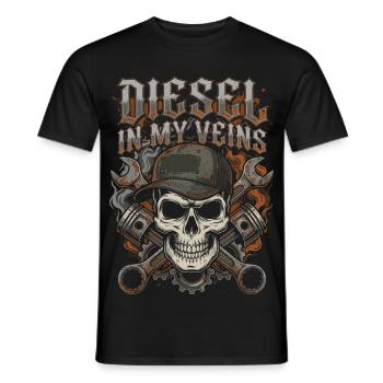 Dieselmechaniker, Lkw-Fahrer, Lkw-Fahrer, - Männer T-Shirt - Schwarz - Vorne - AI Model Male 178 light (178cm)