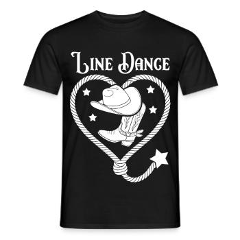 Line Dance Heart Lasso - Men's T-Shirt - black - Front - AI Model Male 178 light (178cm)
