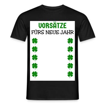 Neues Jahr Vorsätze Silvester Neujahr Kleeblätter - Männer T-Shirt - Schwarz - Vorne - AI Model Male 178 light (178cm)