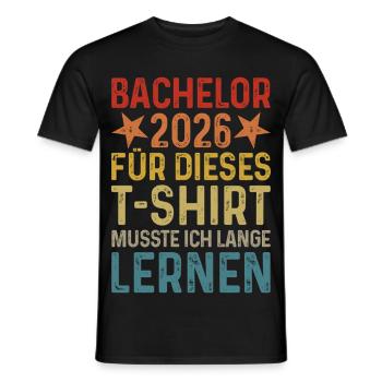 T-shirt de remise des diplômes de licence 2026 - T-shirt homme - noir - Devant - AI Model Male 178 light (178cm)