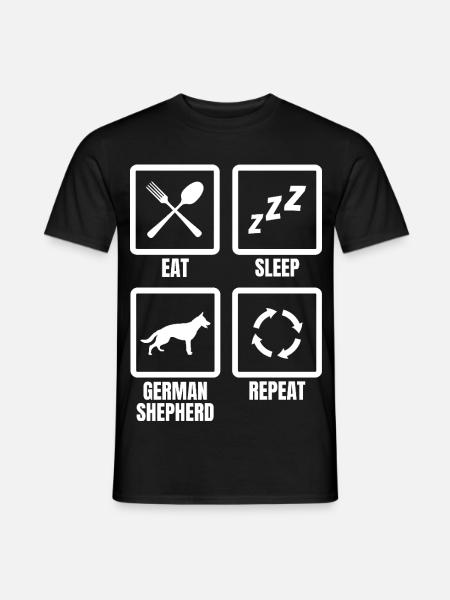 Eat Sleep German Shepherd Repeat - Men's T-Shirt - black