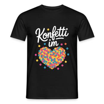 Confetti in the Heart Colorful Carnival Love - Men's T-Shirt - black - Front - AI Model Male 178 light (178cm)