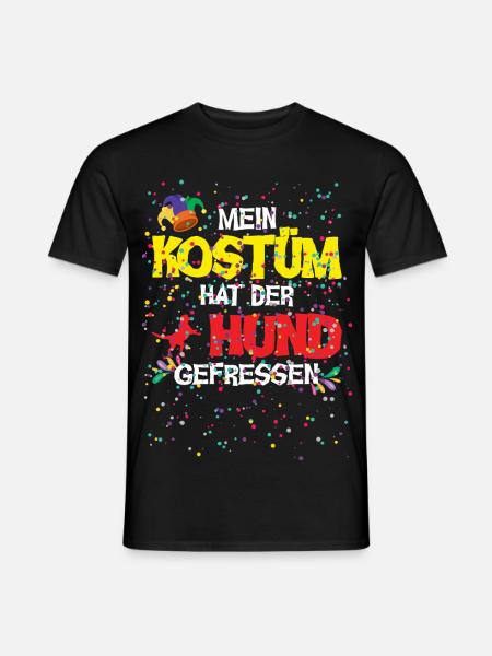 Karneval Kostüm Hund Gefressen Lustiges Fasching  - Männer T-Shirt - Schwarz