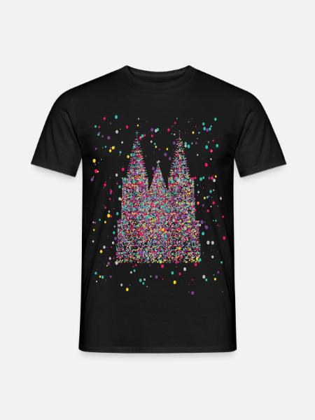 Kölner Dom Fasching Karneval Konfetti Kostüm  - Männer T-Shirt - Schwarz