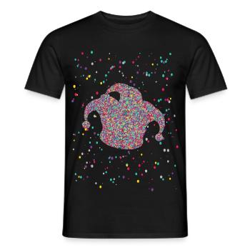 Confettis Jeck Hat Costume de Carnaval - T-shirt homme - noir - Devant - AI Model Male 178 light (178cm)