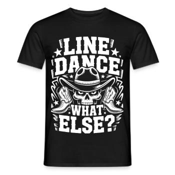 Line Dance Skull Cowboy Logo - Männer T-Shirt - Schwarz - Vorne - AI Model Male 178 light (178cm)