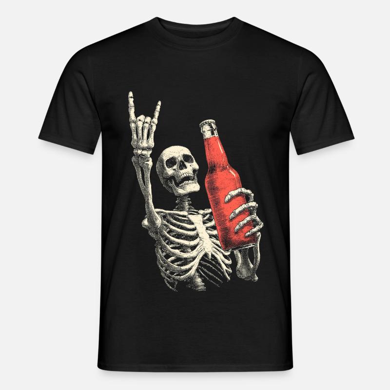 Skeleton with Bottle Party - Men's T-Shirt - black