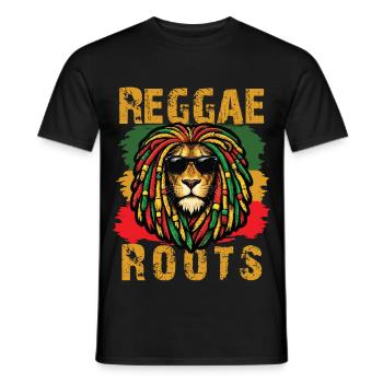 Lion Reggae Roots Rasta-Vibe - Männer T-Shirt - Schwarz - Vorne - AI Model Male 178 light (178cm)