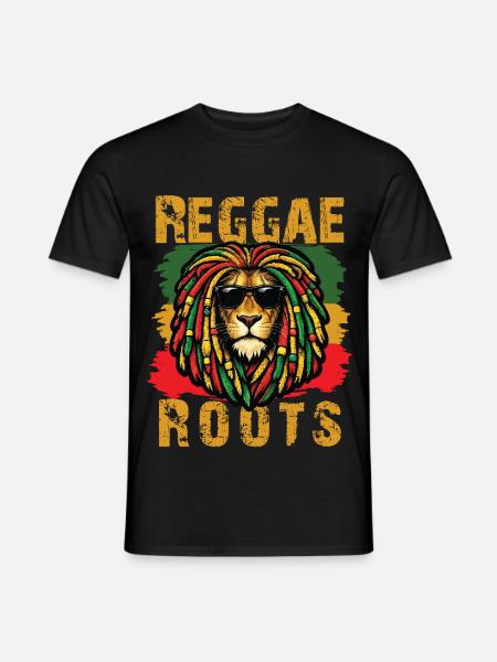 Lion Reggae Roots Rasta-Vibe - Männer T-Shirt - Schwarz