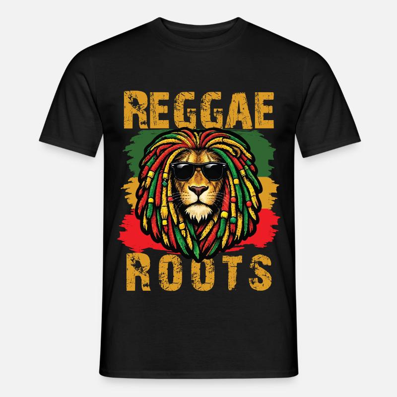 Lion Reggae Roots Rasta-Vibe - Männer T-Shirt - Schwarz