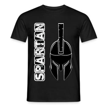 Schwarzer Grunge-Spartan-Helm - Männer T-Shirt - Schwarz - Vorne - AI Model Male 178 light (178cm)