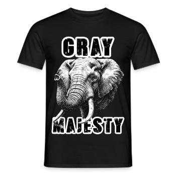 Éléphant Gray Majesty Puissance - T-shirt homme - noir - Devant - AI Model Male 178 light (178cm)
