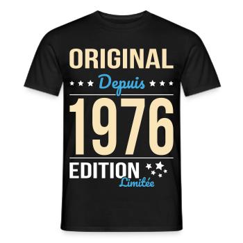 Original seit 1976 – 50-jähriges Jubiläum - Männer T-Shirt - Schwarz - Vorne - AI Model Male 178 light (178cm)