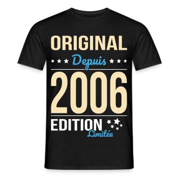 Original since 2006 – 20th anniversary - Men's T-Shirt - black - Front - AI Model Male 178 light (178cm)