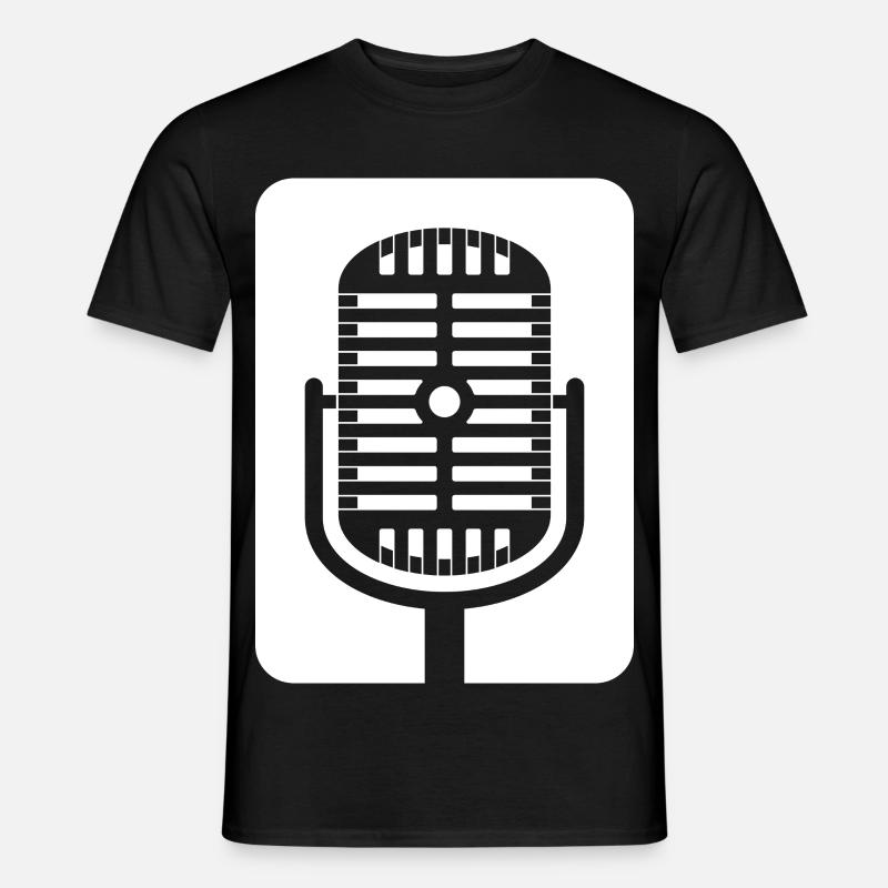 Retro-Mikrofon-Emblem - Männer T-Shirt - Schwarz