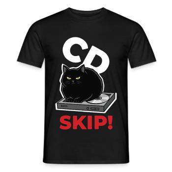 CD Chat überspringen Musik Humor - Männer T-Shirt - Schwarz - Vorne - AI Model Male 178 light (178cm)