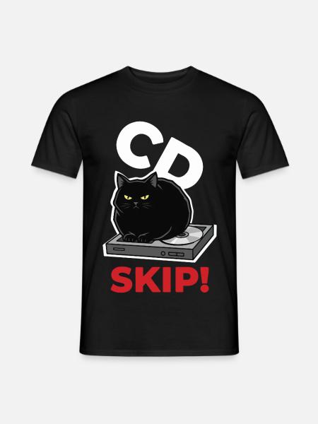 CD Skip Chat Music Humor - Men's T-Shirt - black