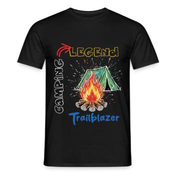 Camping Legend Trailblazer Adventure - Men's T-Shirt - black - Front - AI Model Male 178 light (178cm)