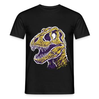 Artistic Dinosaur T-Rex Skull - Men's T-Shirt - black - Front - AI Model Male 178 light (178cm)